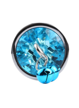 Plug bijou aluminium bleu avec clochettes Taille M -  RY-002-A-ZB